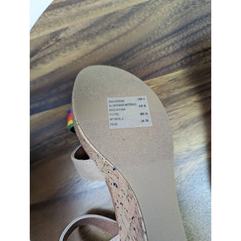 Jessica Simpson Kids Rainbow Strap Buckle Wedges Sandals Brown Size 4